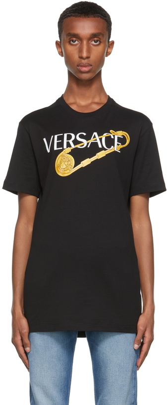 Photo: Versace Black Safety Pin T-Shirt