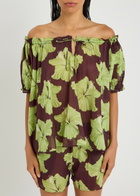 Desmond & Dempsey Floral-printed Cotton-voile Pyjama set Brown
