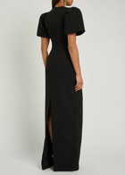 Rebecca Vallance Zephyr Embellished Crepe Gown Black