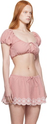 GUIZIO Red Ravello Gingham Top