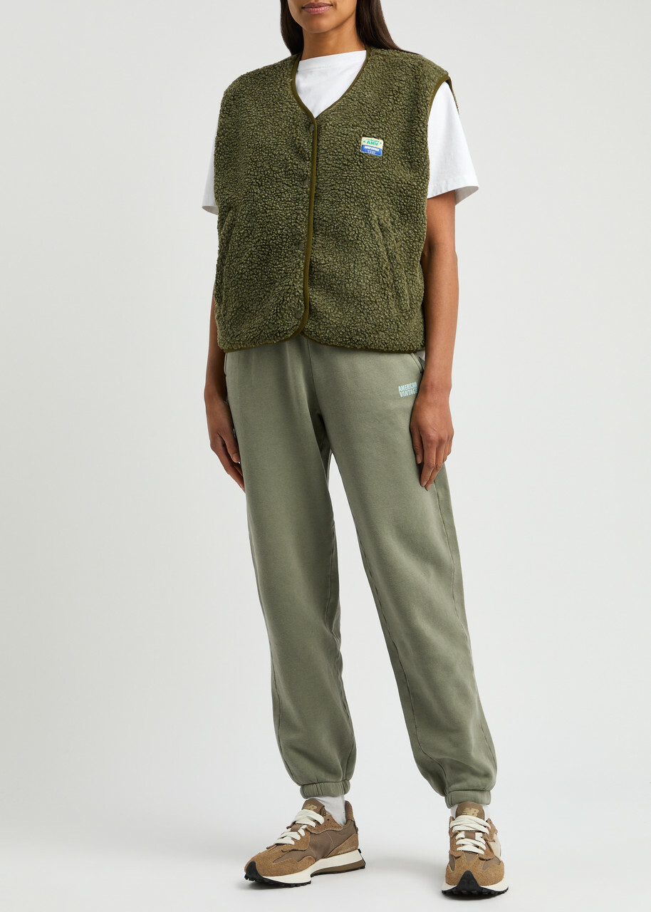 American Vintage Izubird Stretch-cotton Sweatpants Khaki