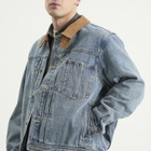 FrizmWORKS Men's Washed Denim Trucker Jacket in Blue