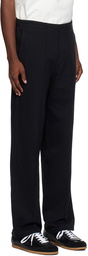 Lady White Co. Black Textured Band Trousers