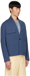 Ermenegildo Zegna Couture SSENSE Exclusive Blue Cotton Blazer