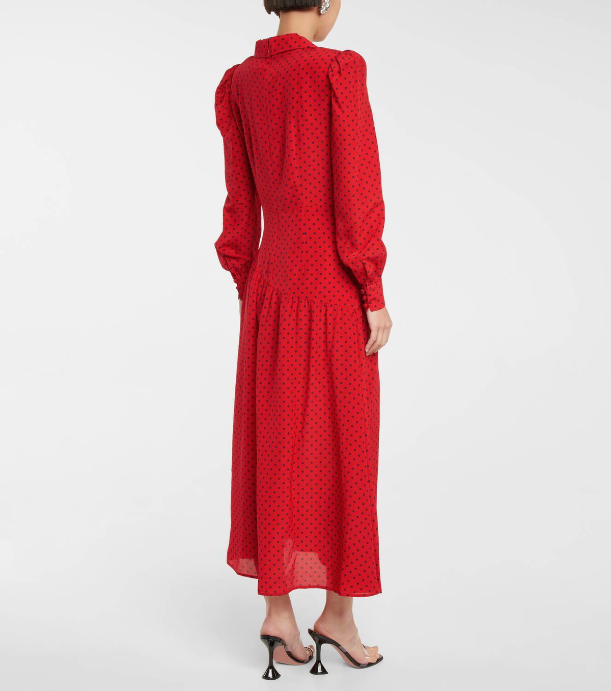 Alessandra Rich Polka-dot silk midi dress