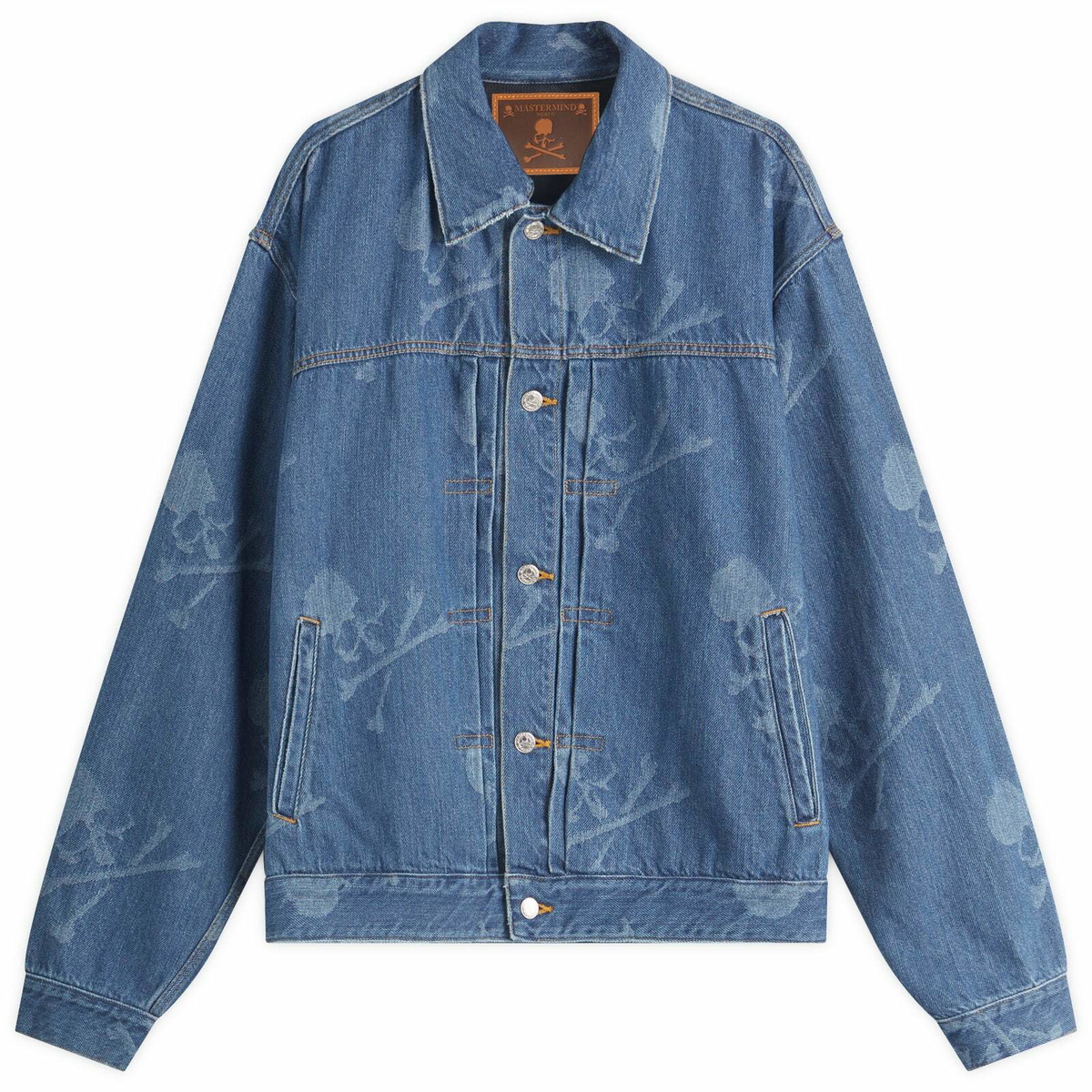 MASTERMIND WORLD Men's Monogram Denim Jacket in Blue