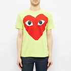 Comme des Garçons Play Men's Red Heart Logo T-Shirt in Green