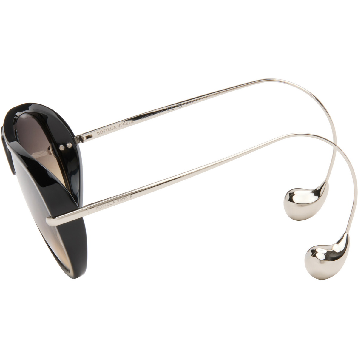 Bottega Veneta Black Drop Aviator Sunglasses