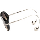 Bottega Veneta Black Drop Aviator Sunglasses