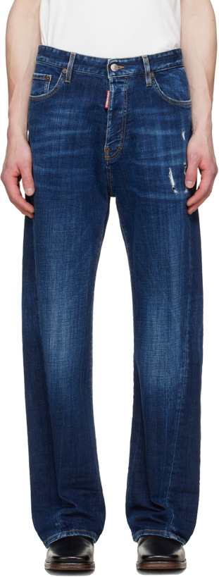 Photo: Dsquared2 Blue Loose Twisted Jeans