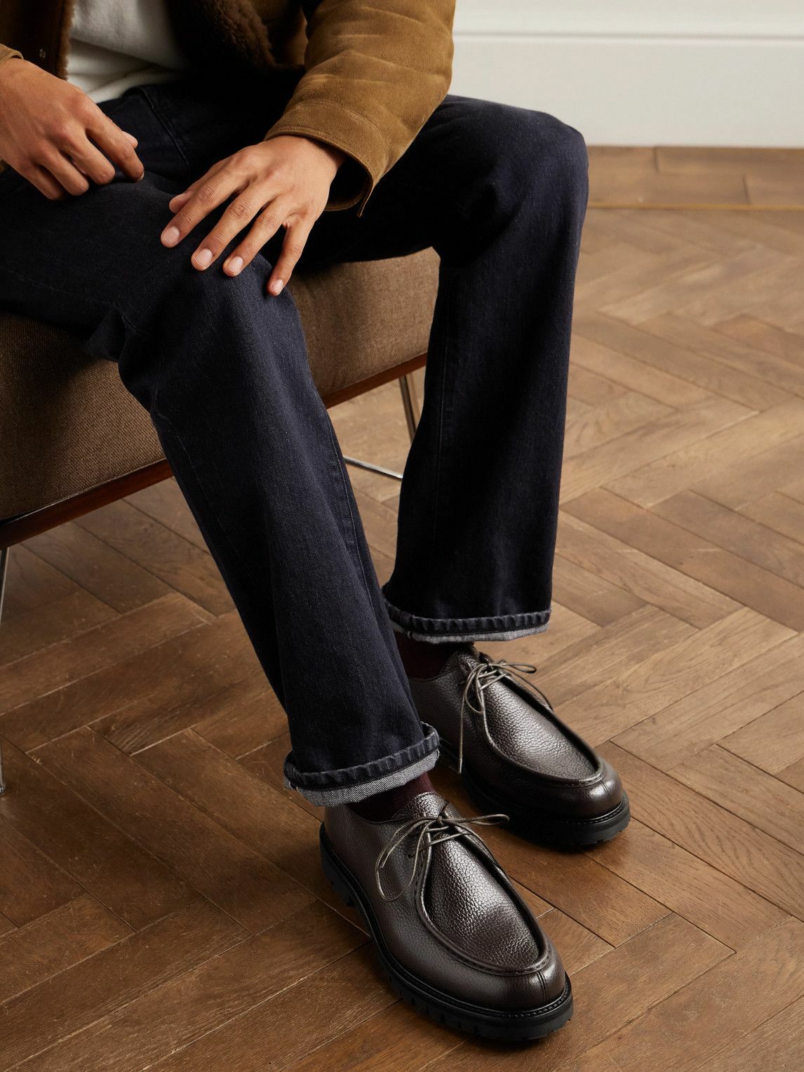 Mr P. - Jacques Full-Grain Leather Derby Shoes - Brown