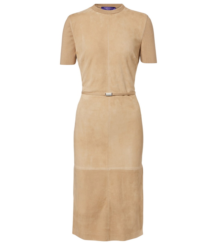 Photo: Ralph Lauren Collection Lindsay suede and wool-blend midi dress
