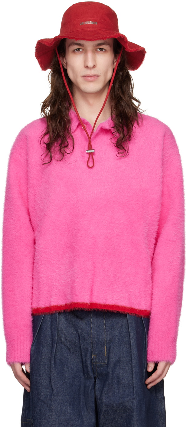 Jacquemus Pink Le Papier 'Le Polo Neve' Polo Jacquemus