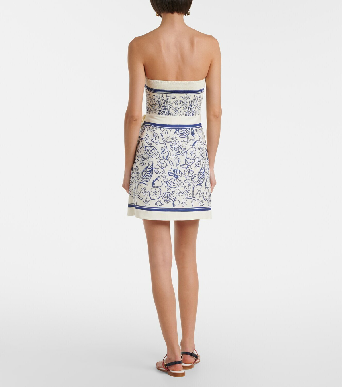 Simkhai Darbie printed linen-blend minidress