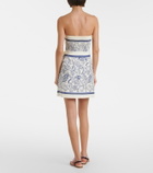 Simkhai Darbie printed linen-blend minidress