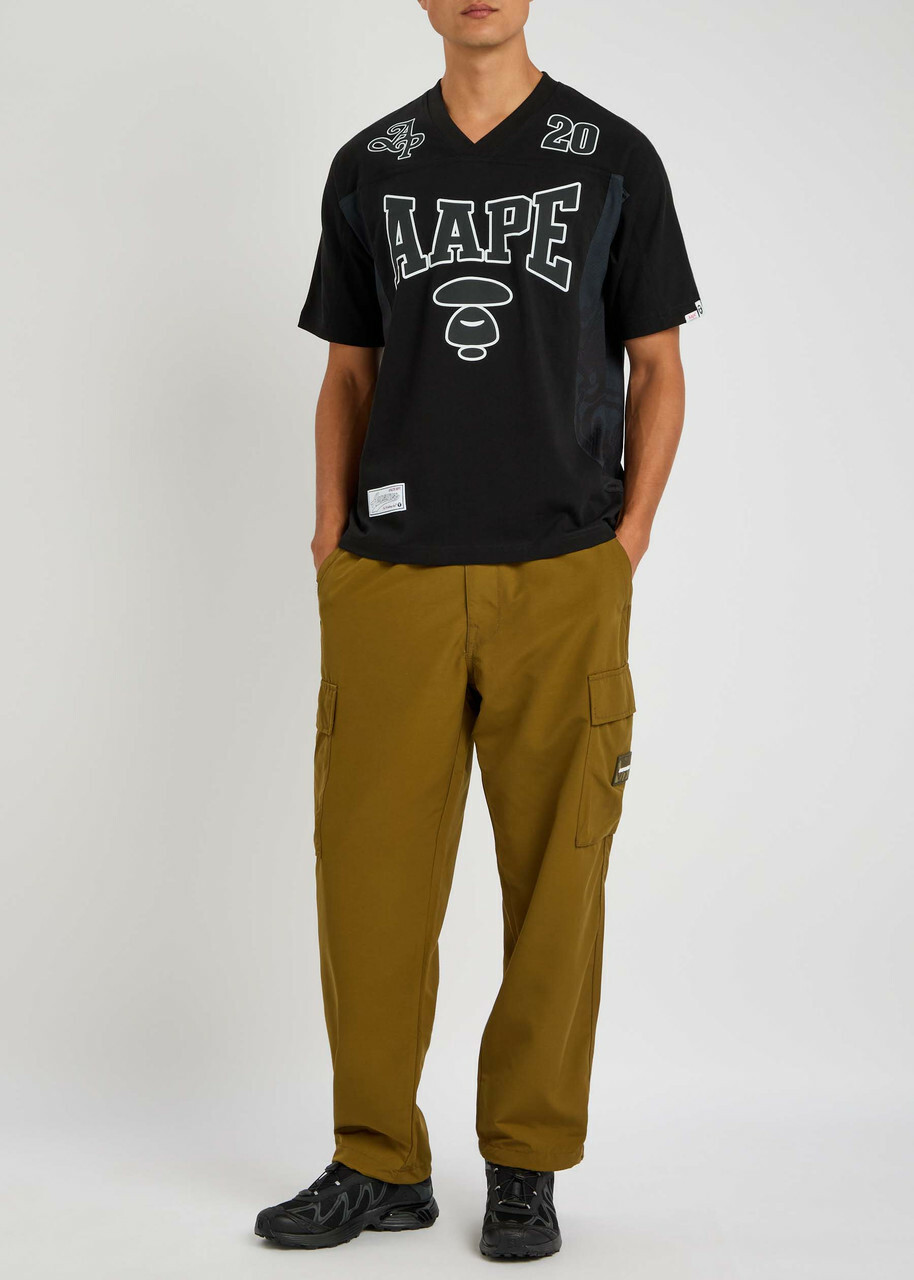 Aape Mesh Varsity Cotton T-shirt Black