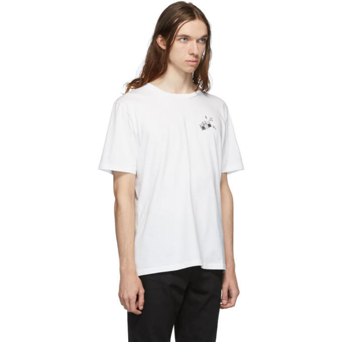 Saint Laurent White Radio Print T-Shirt Saint Laurent