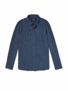 RRL - Harvest Checked Cotton Shirt - Blue