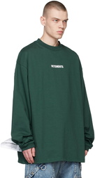 VETEMENTS Green Long Sleeve Logo T-Shirt