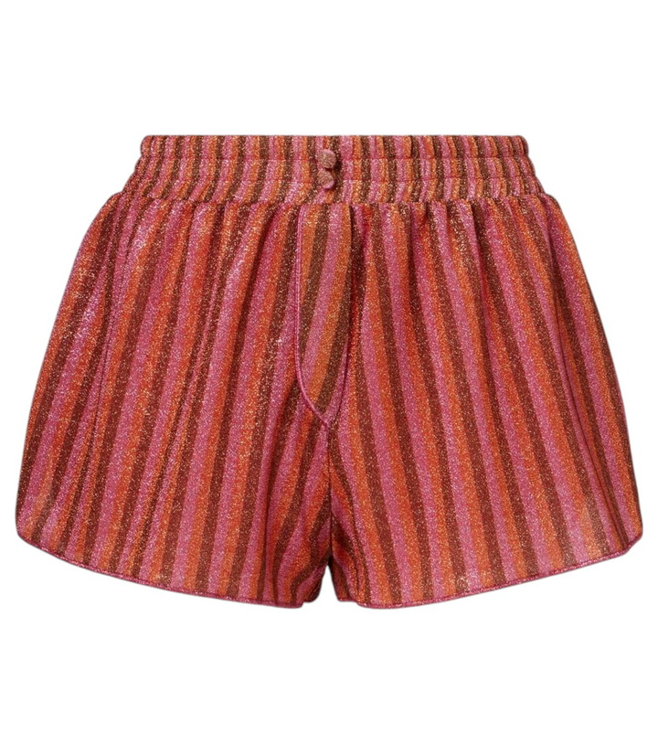 Photo: Oséree Striped lamé shorts