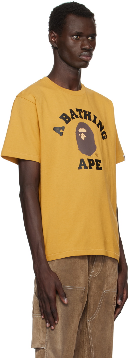 BAPE Yellow College T-shirt A Bathing Ape