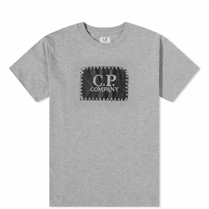 Photo: C.P. Company Undersixteen Men's Label Logo Tee in Grey Melange