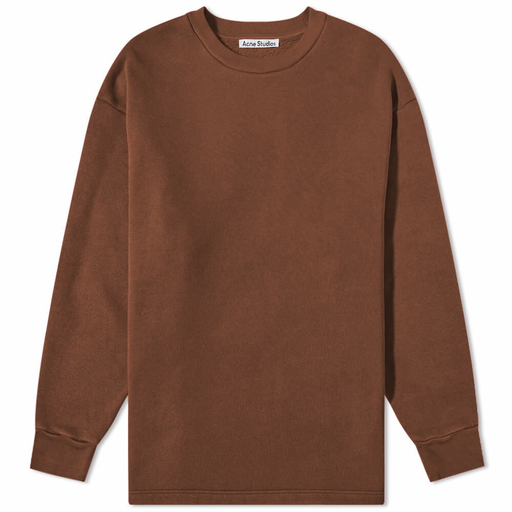 Photo: Acne Studios Men's Fin Circle Logo Crew Sweat in Chocolate Brown