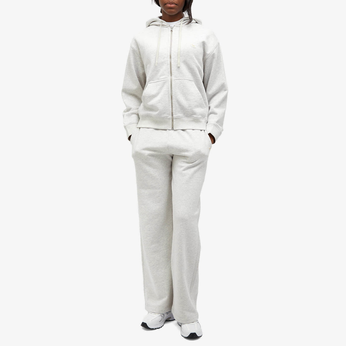 Maison Kitsuné Women's Baby Fox Patch Zipped Hoodie in Light