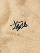 Stussy - Logo-Embroidered Polar Fleece Half-Zip Sweatshirt - Neutrals