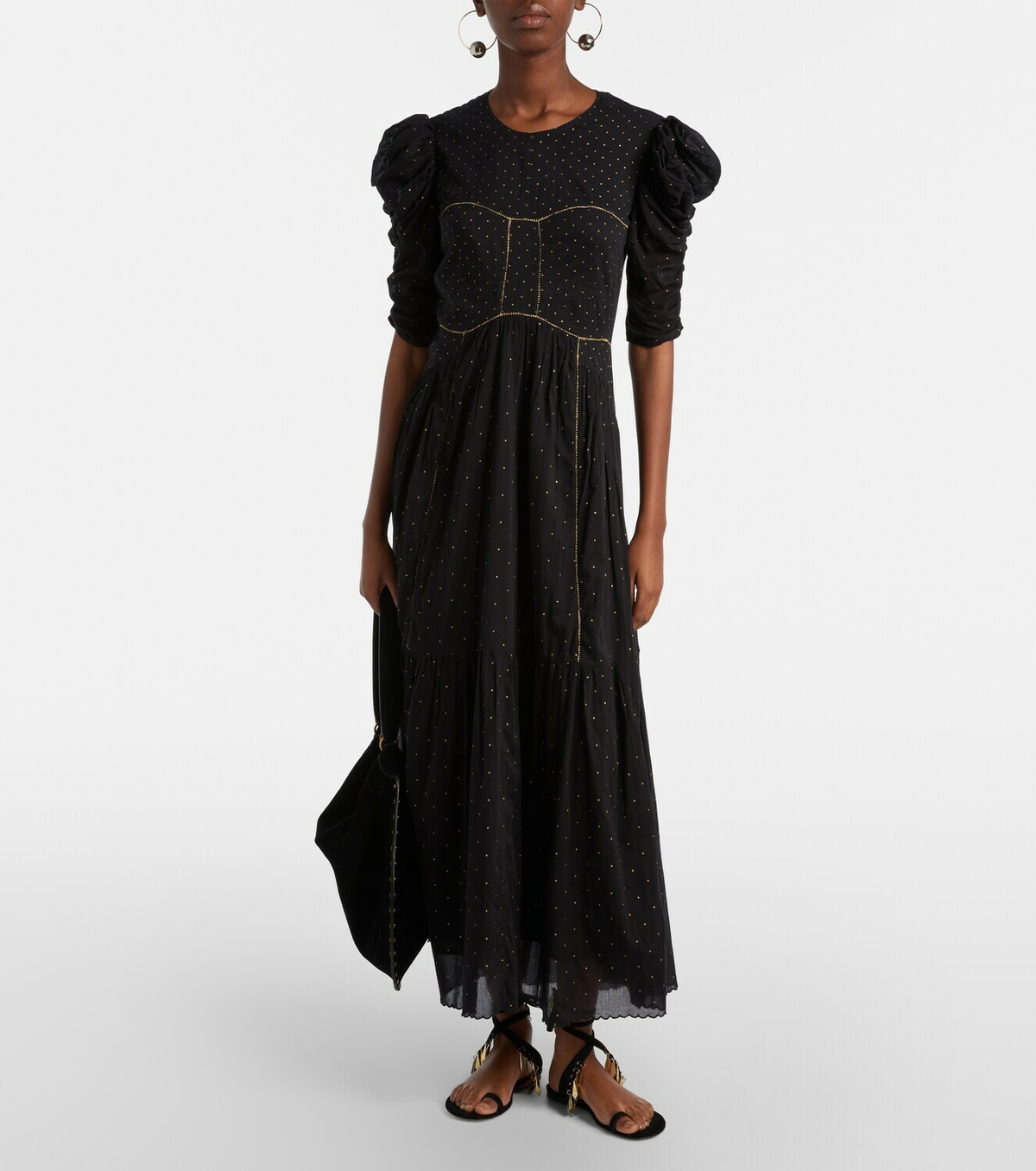 Marant Etoile Sichene polka-dot cotton midi dress