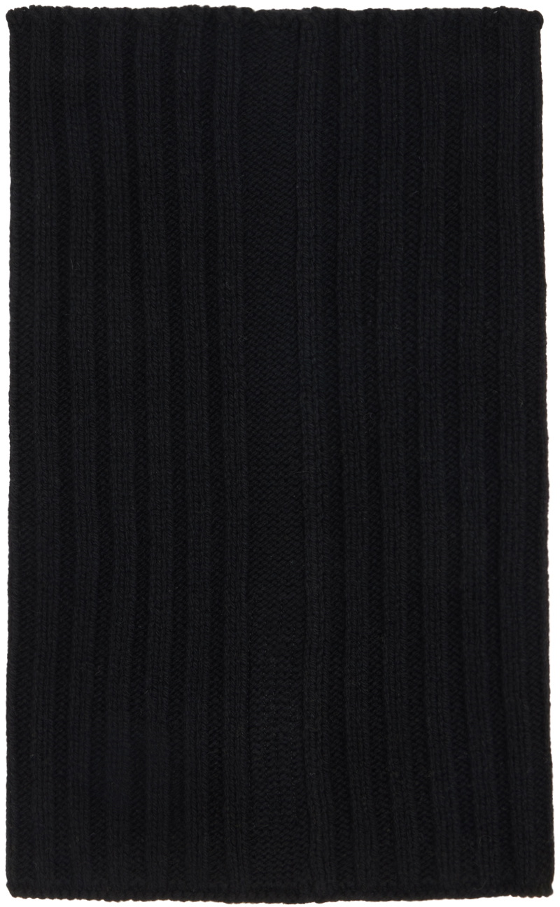 Rick Owens Black Ribbed Scarf Rick Owens