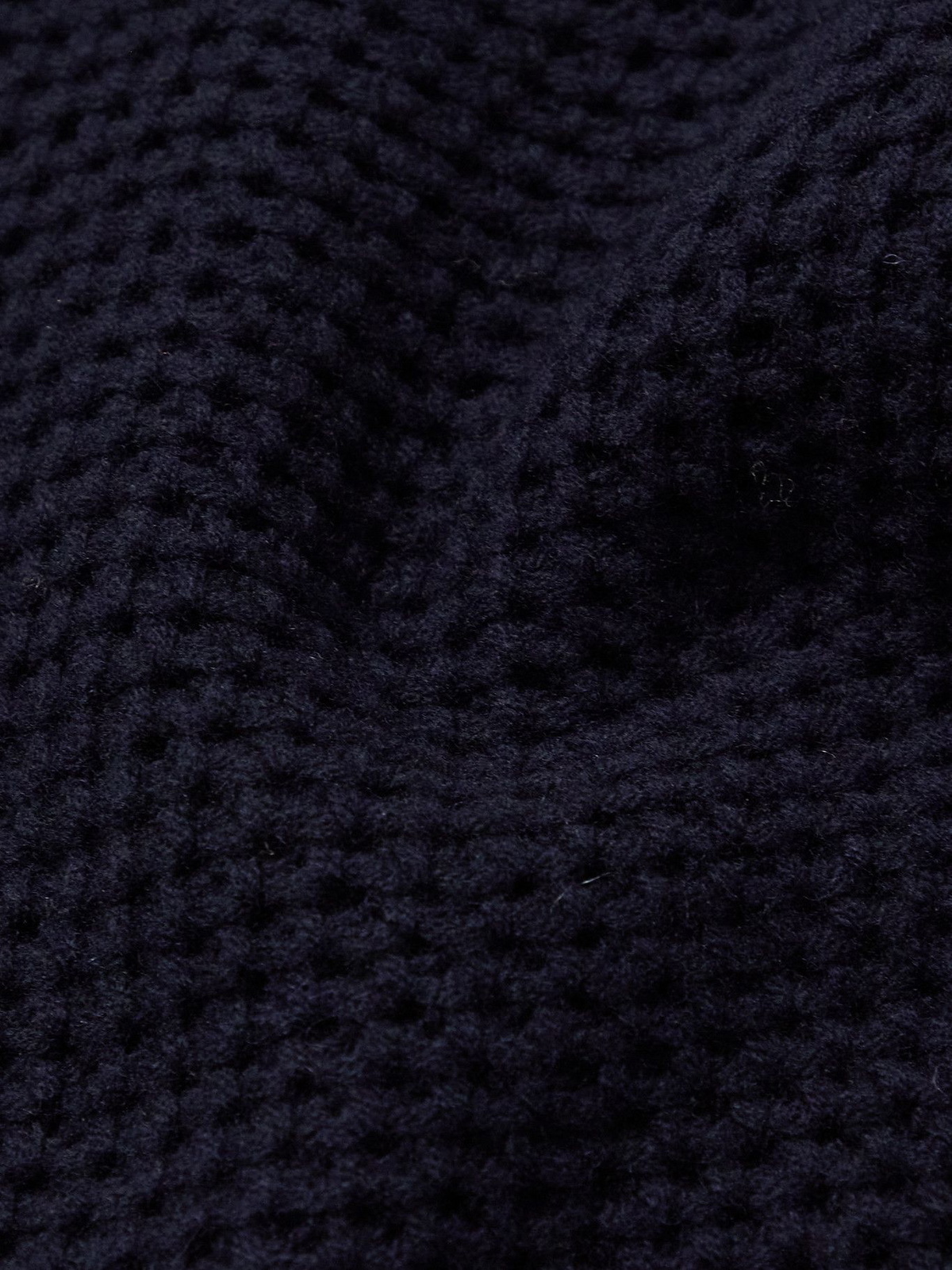 MP Massimo Piombo - Waffle-Knit Wool Rollneck Sweater - Blue