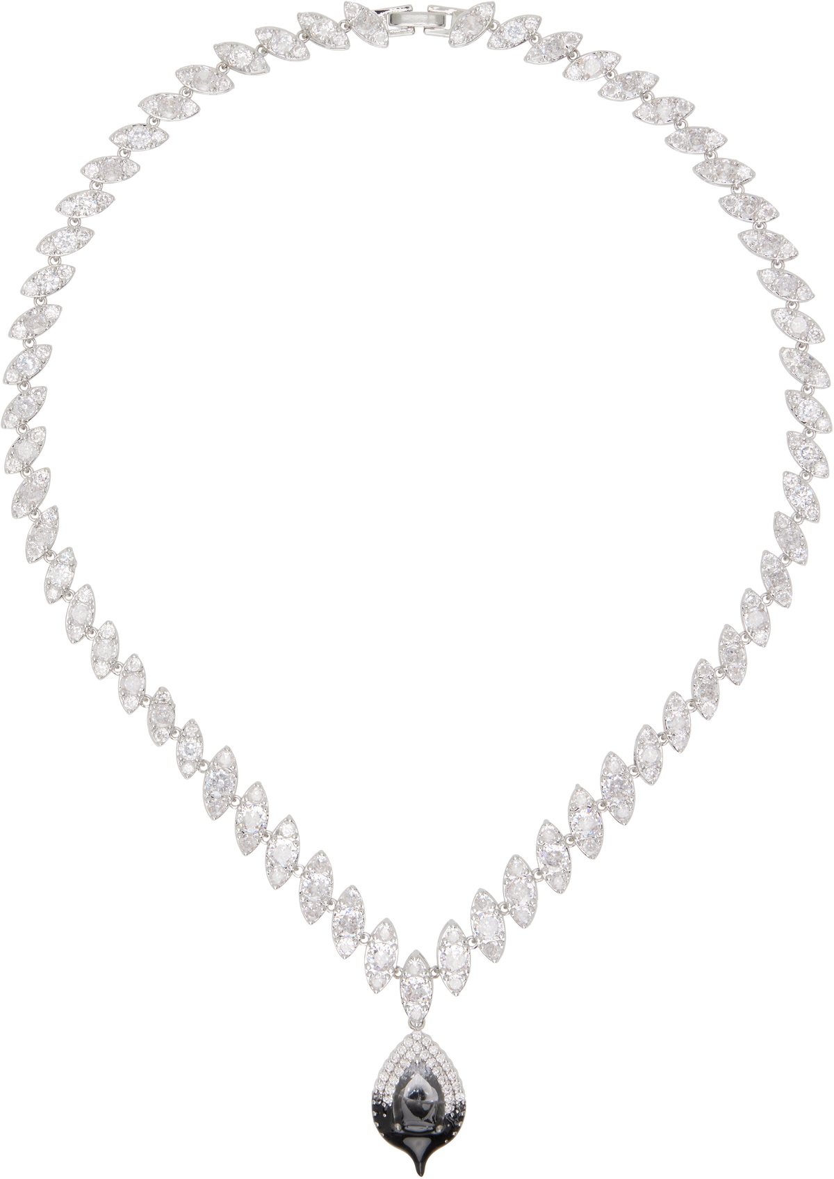 Ottolinger Silver & Black Diamond Dip Necklace