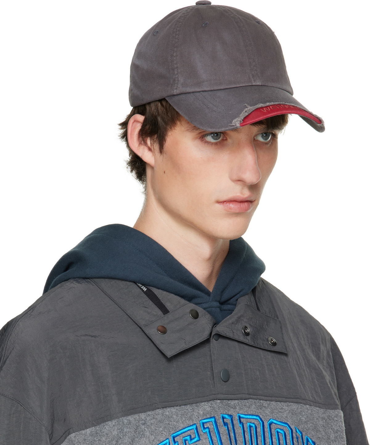 We11done Gray Distressed Cap