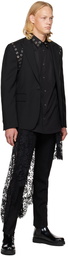 Alexander McQueen Black Eyelet Blazer