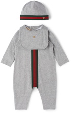 Gucci Baby Grey Cotton Bodysuit Set
