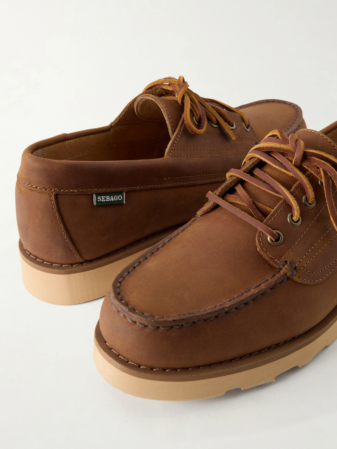 Sebago - Askook Waxed-Leather Boat Shoes - Brown