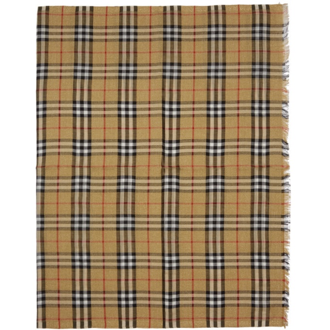 Photo: Burberry Yellow and Gold Check Scarf