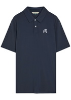 Malbon Fairway Logo-embroidered Piqué Jersey Polo Shirt Navy