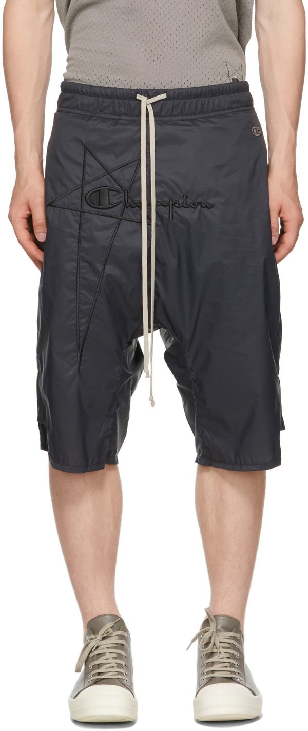 Rick Owens Black Champion Edition Nylon Swingers Shorts Rick Owens