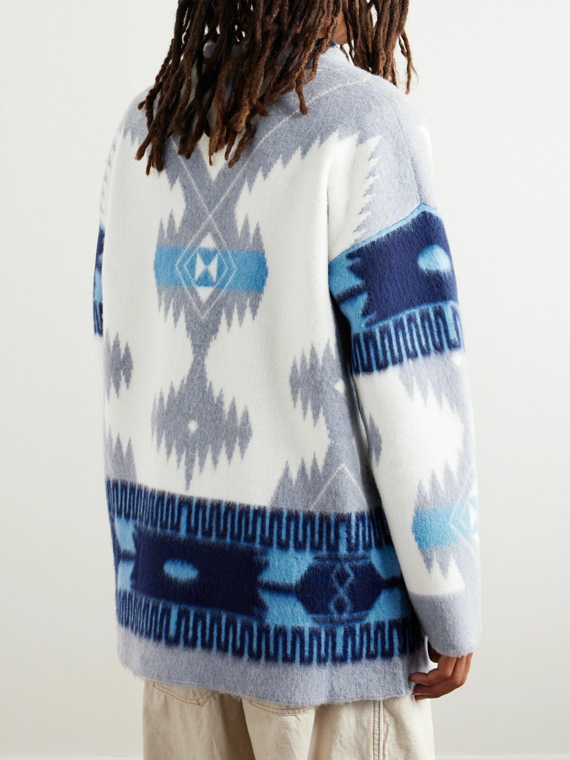 Alanui - Icon Brushed Wool-Jacquard Cardigan - White