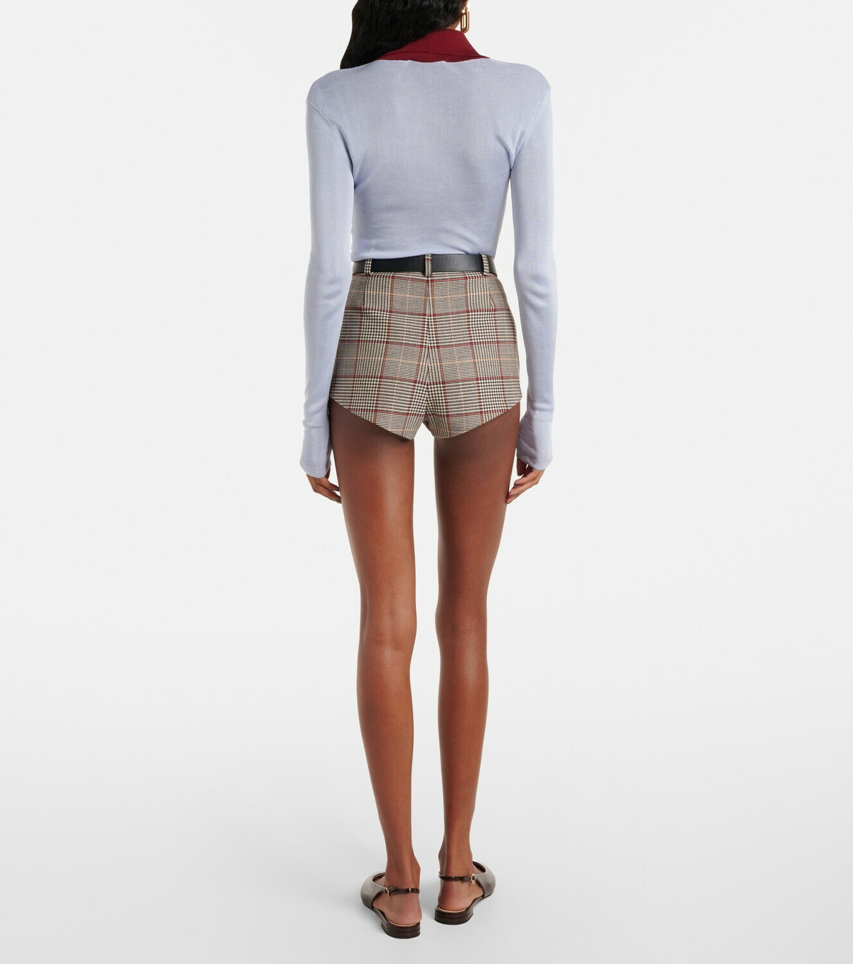 Self-Portrait Checked shorts