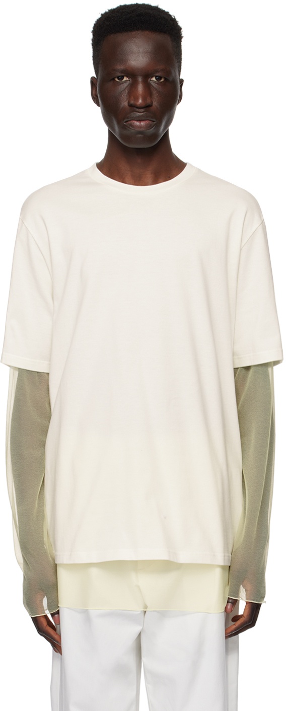 Photo: Jil Sander Off-White Layered Long Sleeve T-Shirt