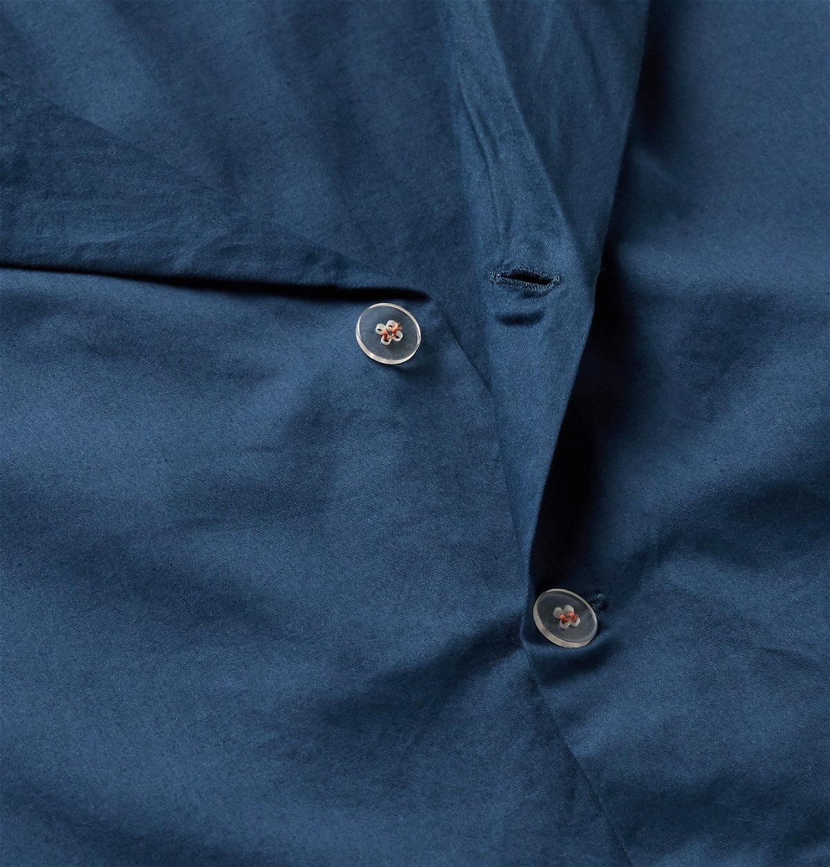 Cleverly Laundry - Piped Garment-Dyed Washed-Cotton Pyjama Shirt - Blue ...