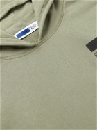 AFFIX - Standardised Logo-Print Organic Cotton-Jersey Hoodie - Green