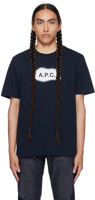 Photo: A.P.C. Navy Printed T-Shirt