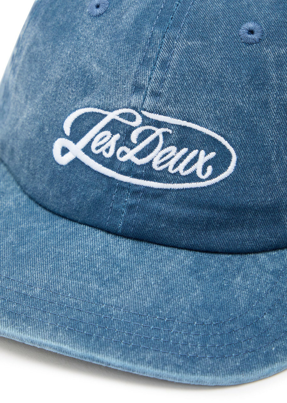 Les Deux Dad Logo-embroidered Washed Cotton cap - Navy - One Size