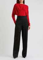 16 Arlington Anve Draped Jersey top Red