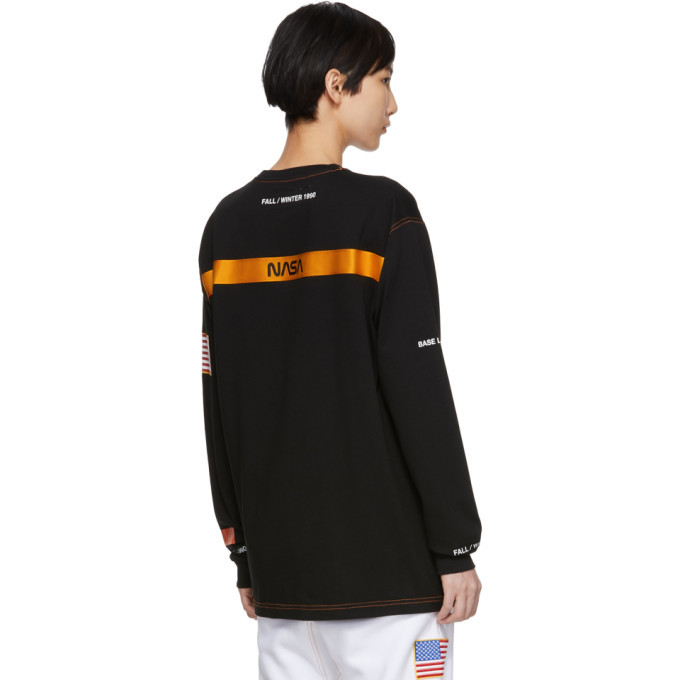 Heron Preston SSENSE Exclusive Black NASA Edition Long Sleeve T