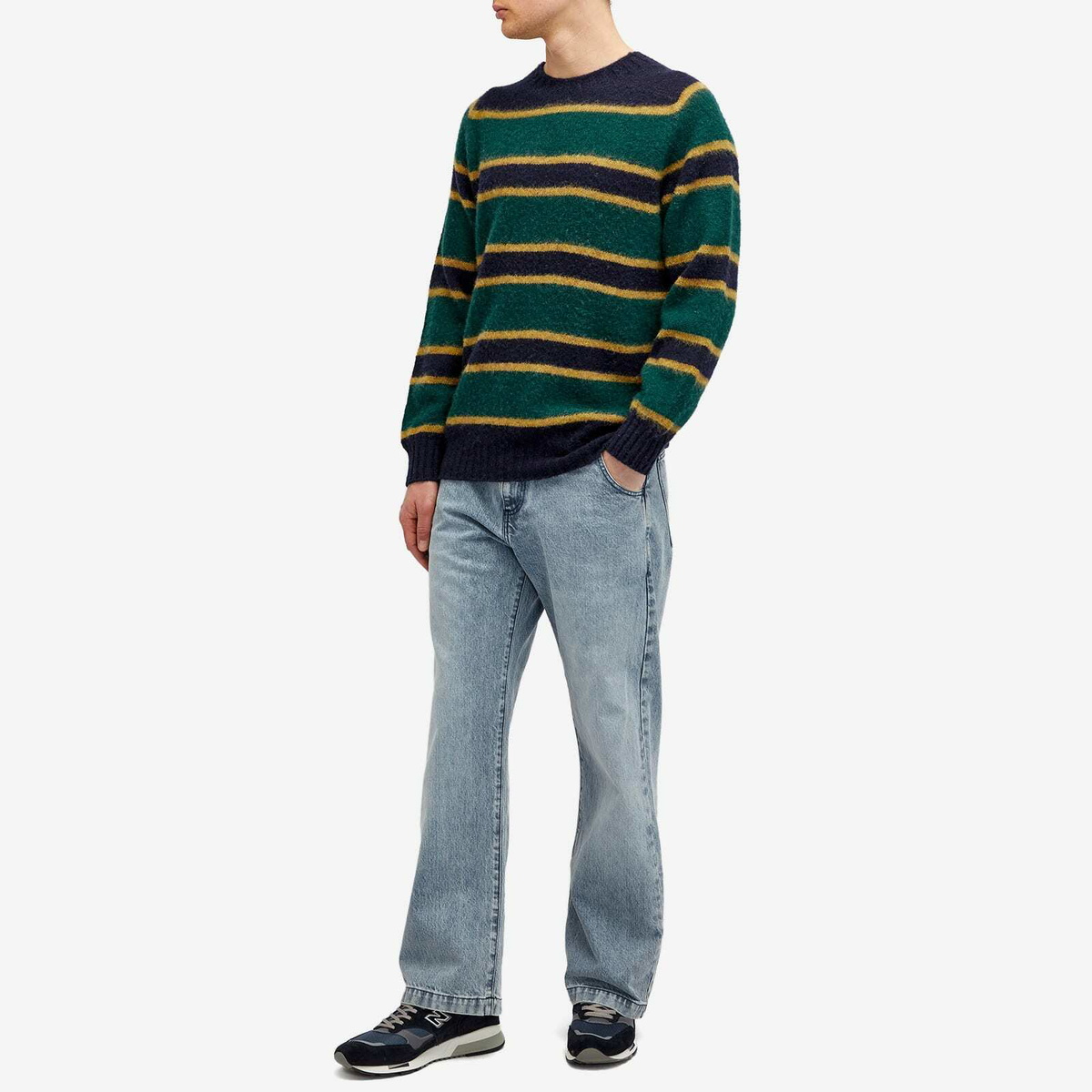 Howlin by Morrison Men's Howlin' Absolute Belter Stripe Jumper in Navy